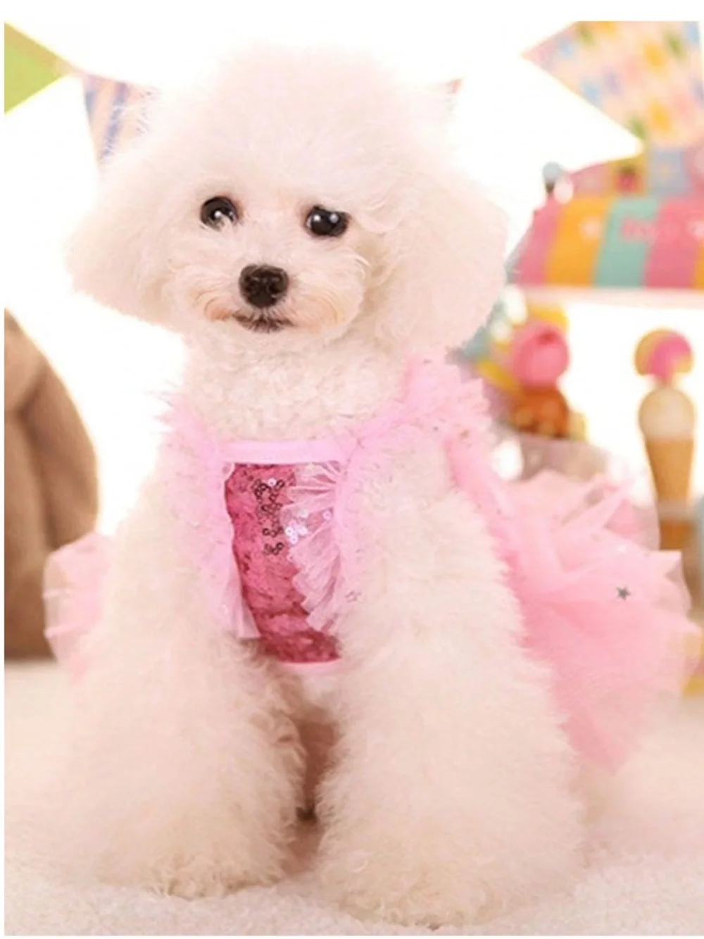 NWOT Sequin Tulle Dog Cat Dress with Ruffle Skirt